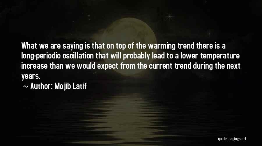 Mojib Latif Quotes: What We Are Saying Is That On Top Of The Warming Trend There Is A Long-periodic Oscillation That Will Probably