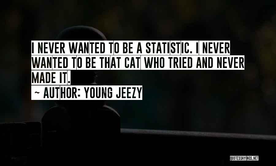 Young Jeezy Quotes: I Never Wanted To Be A Statistic. I Never Wanted To Be That Cat Who Tried And Never Made It.