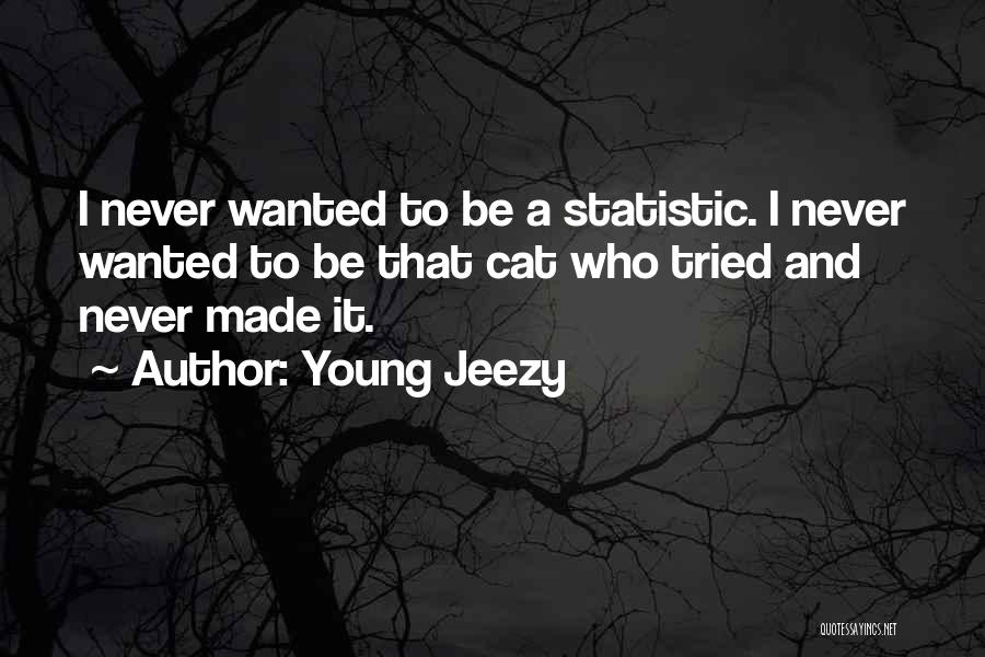 Young Jeezy Quotes: I Never Wanted To Be A Statistic. I Never Wanted To Be That Cat Who Tried And Never Made It.