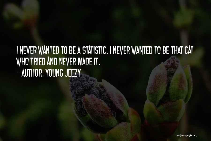 Young Jeezy Quotes: I Never Wanted To Be A Statistic. I Never Wanted To Be That Cat Who Tried And Never Made It.