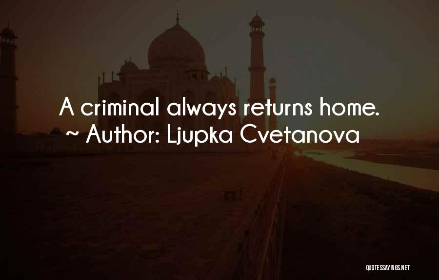 Ljupka Cvetanova Quotes: A Criminal Always Returns Home.