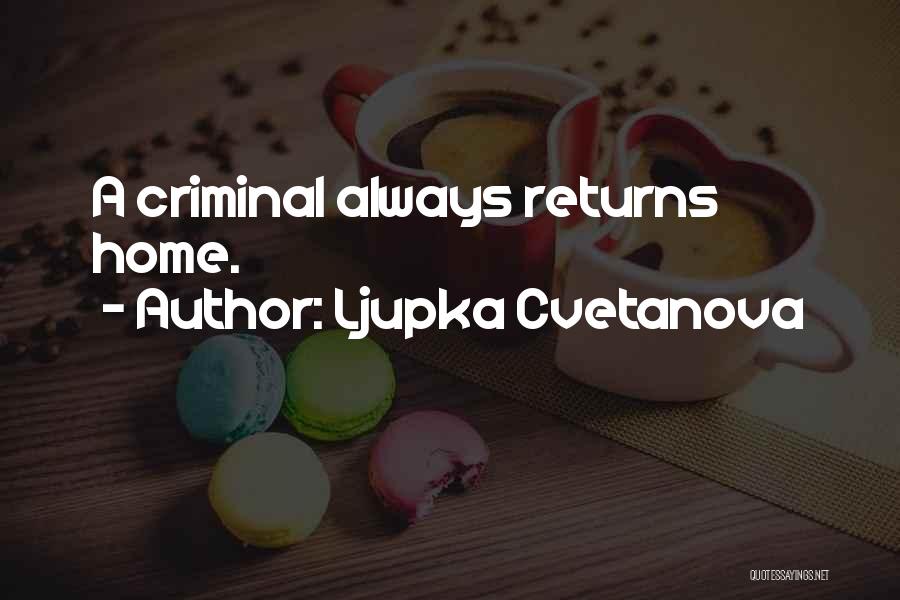 Ljupka Cvetanova Quotes: A Criminal Always Returns Home.