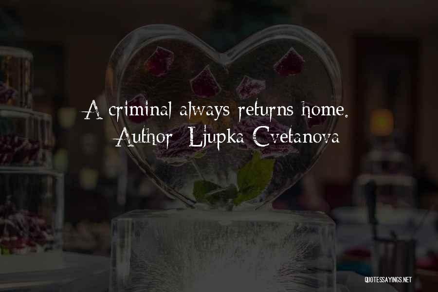 Ljupka Cvetanova Quotes: A Criminal Always Returns Home.