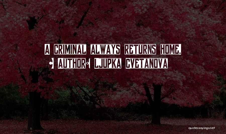 Ljupka Cvetanova Quotes: A Criminal Always Returns Home.