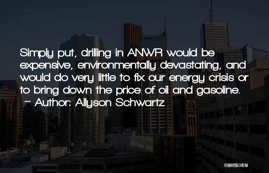 Allyson Schwartz Quotes: Simply Put, Drilling In Anwr Would Be Expensive, Environmentally Devastating, And Would Do Very Little To Fix Our Energy Crisis