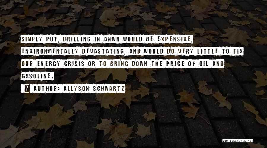 Allyson Schwartz Quotes: Simply Put, Drilling In Anwr Would Be Expensive, Environmentally Devastating, And Would Do Very Little To Fix Our Energy Crisis