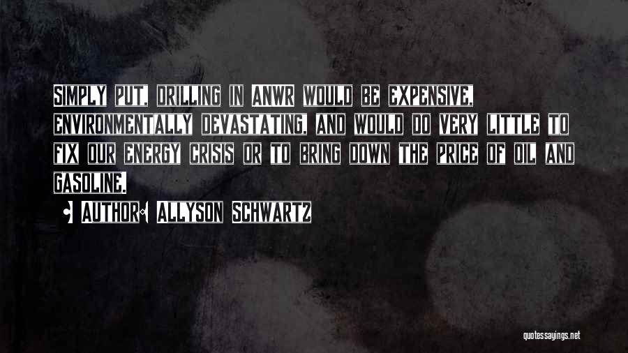 Allyson Schwartz Quotes: Simply Put, Drilling In Anwr Would Be Expensive, Environmentally Devastating, And Would Do Very Little To Fix Our Energy Crisis