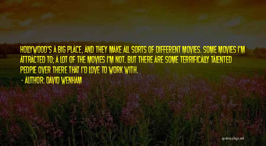 David Wenham Quotes: Hollywood's A Big Place, And They Make All Sorts Of Different Movies. Some Movies I'm Attracted To; A Lot Of