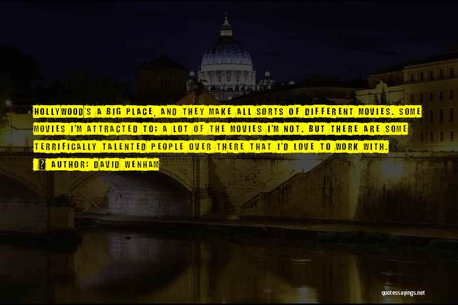 David Wenham Quotes: Hollywood's A Big Place, And They Make All Sorts Of Different Movies. Some Movies I'm Attracted To; A Lot Of