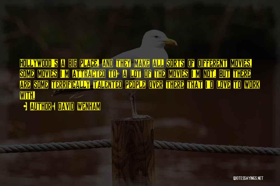 David Wenham Quotes: Hollywood's A Big Place, And They Make All Sorts Of Different Movies. Some Movies I'm Attracted To; A Lot Of