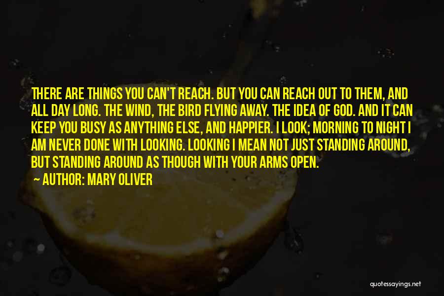 Mary Oliver Quotes: There Are Things You Can't Reach. But You Can Reach Out To Them, And All Day Long. The Wind, The