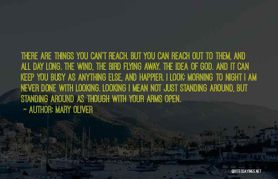 Mary Oliver Quotes: There Are Things You Can't Reach. But You Can Reach Out To Them, And All Day Long. The Wind, The