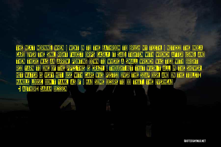 Sarah Dessen Quotes: The Next Morning, When I Went In To The Bathroom To Brush My Teeth, I Noticed The Index Card Over