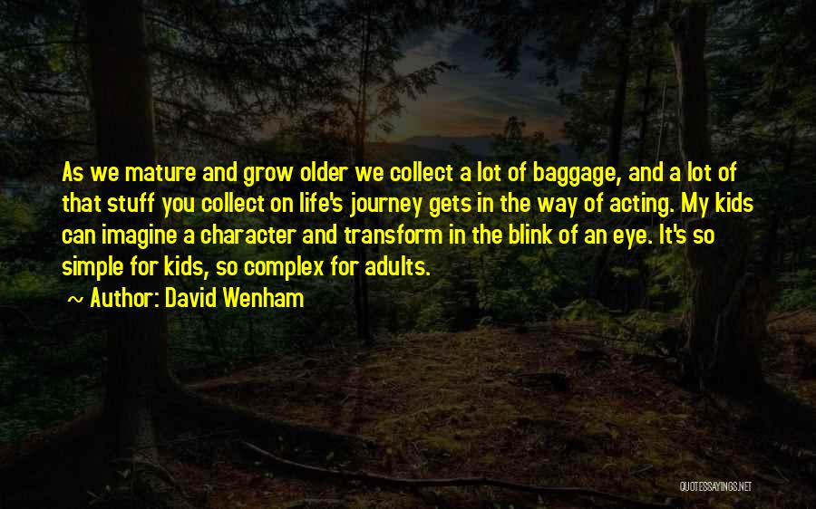 David Wenham Quotes: As We Mature And Grow Older We Collect A Lot Of Baggage, And A Lot Of That Stuff You Collect