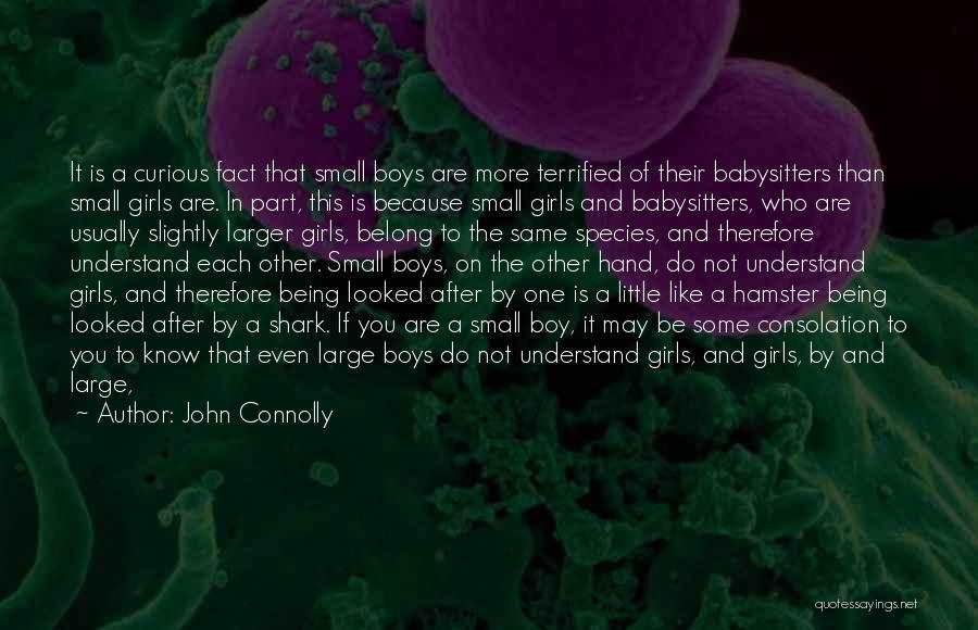 John Connolly Quotes: It Is A Curious Fact That Small Boys Are More Terrified Of Their Babysitters Than Small Girls Are. In Part,