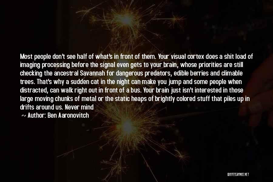 Ben Aaronovitch Quotes: Most People Don't See Half Of What's In Front Of Them. Your Visual Cortex Does A Shit Load Of Imaging