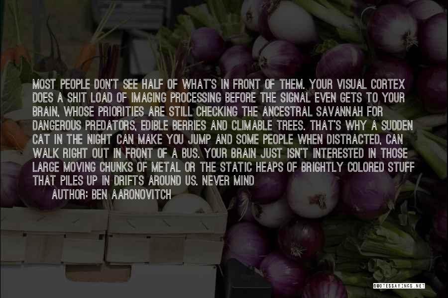 Ben Aaronovitch Quotes: Most People Don't See Half Of What's In Front Of Them. Your Visual Cortex Does A Shit Load Of Imaging