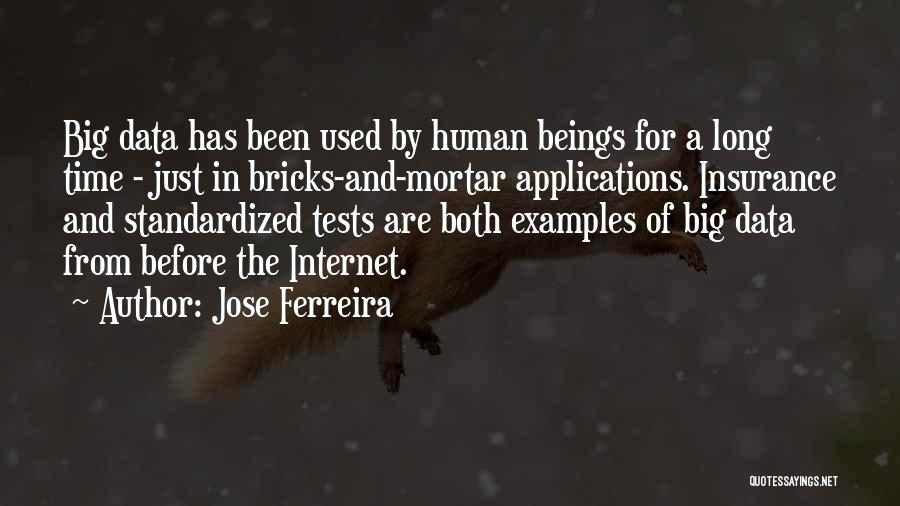 Jose Ferreira Quotes: Big Data Has Been Used By Human Beings For A Long Time - Just In Bricks-and-mortar Applications. Insurance And Standardized