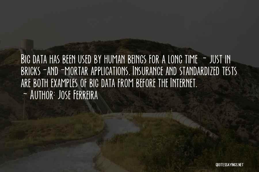 Jose Ferreira Quotes: Big Data Has Been Used By Human Beings For A Long Time - Just In Bricks-and-mortar Applications. Insurance And Standardized