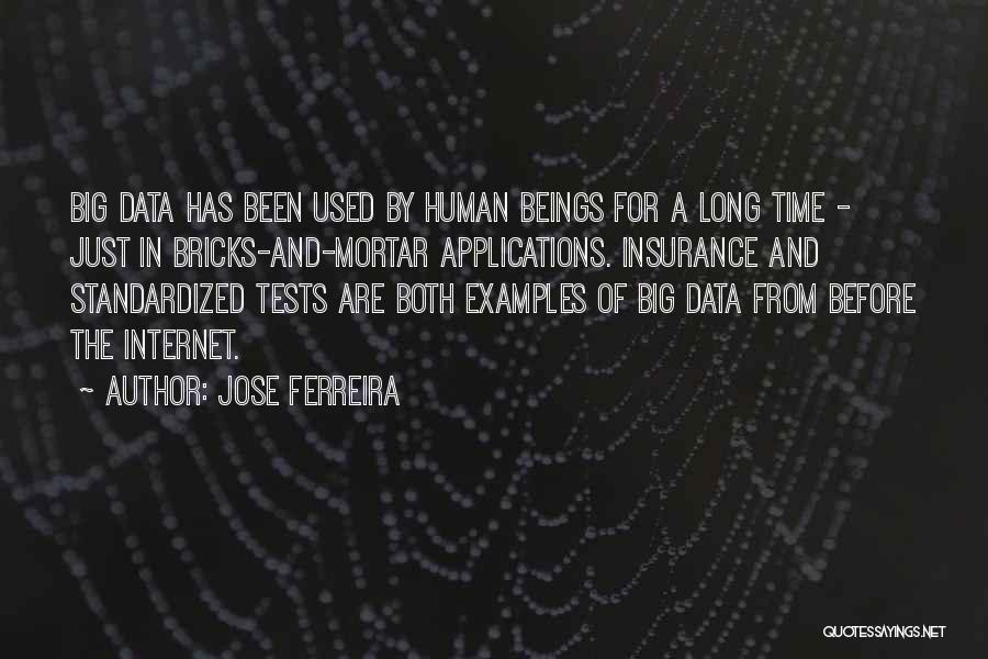 Jose Ferreira Quotes: Big Data Has Been Used By Human Beings For A Long Time - Just In Bricks-and-mortar Applications. Insurance And Standardized