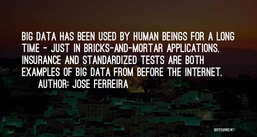 Jose Ferreira Quotes: Big Data Has Been Used By Human Beings For A Long Time - Just In Bricks-and-mortar Applications. Insurance And Standardized