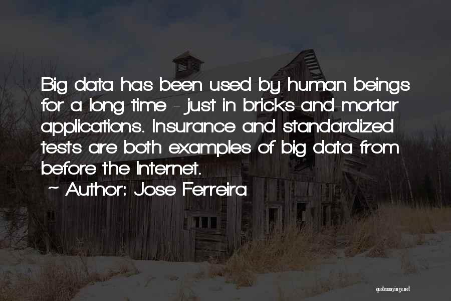 Jose Ferreira Quotes: Big Data Has Been Used By Human Beings For A Long Time - Just In Bricks-and-mortar Applications. Insurance And Standardized