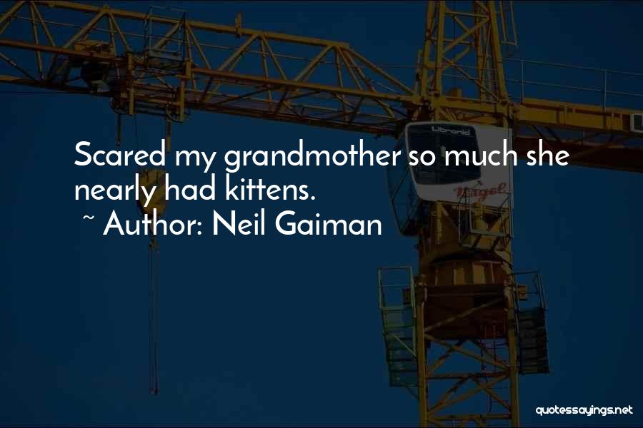 Neil Gaiman Quotes: Scared My Grandmother So Much She Nearly Had Kittens.