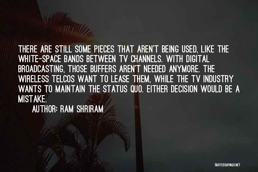 Ram Shriram Quotes: There Are Still Some Pieces That Aren't Being Used, Like The White-space Bands Between Tv Channels. With Digital Broadcasting, Those