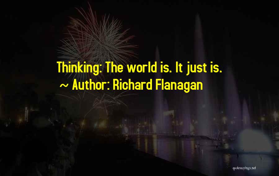 Richard Flanagan Quotes: Thinking: The World Is. It Just Is.