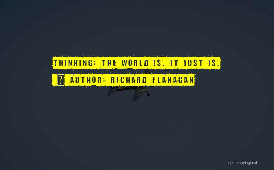 Richard Flanagan Quotes: Thinking: The World Is. It Just Is.