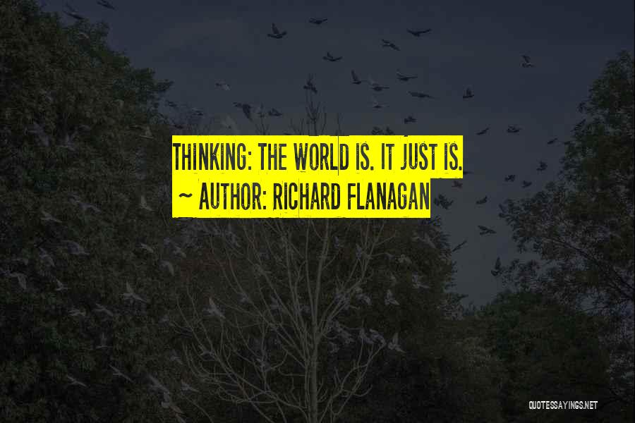 Richard Flanagan Quotes: Thinking: The World Is. It Just Is.