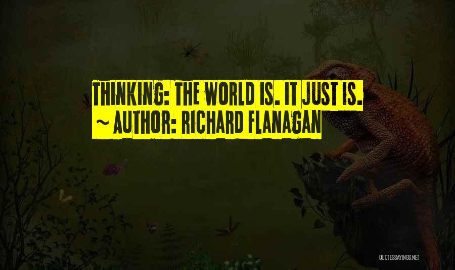 Richard Flanagan Quotes: Thinking: The World Is. It Just Is.
