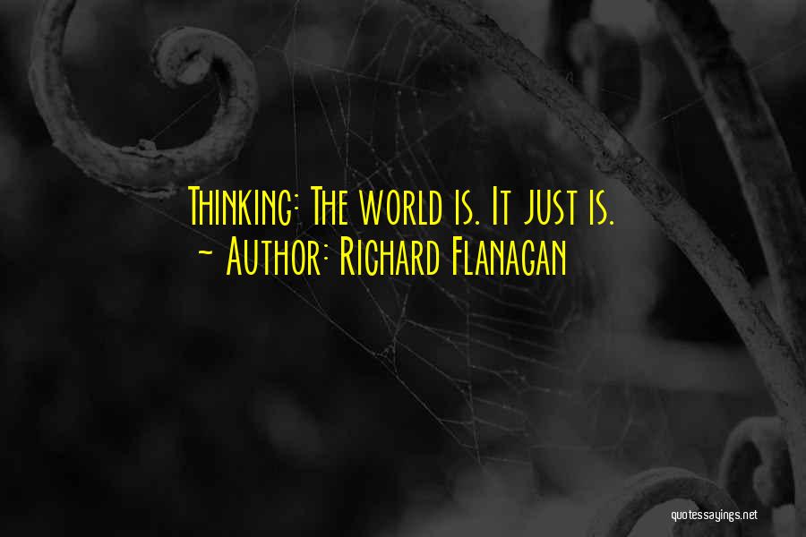 Richard Flanagan Quotes: Thinking: The World Is. It Just Is.