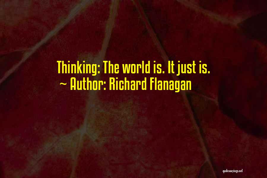 Richard Flanagan Quotes: Thinking: The World Is. It Just Is.