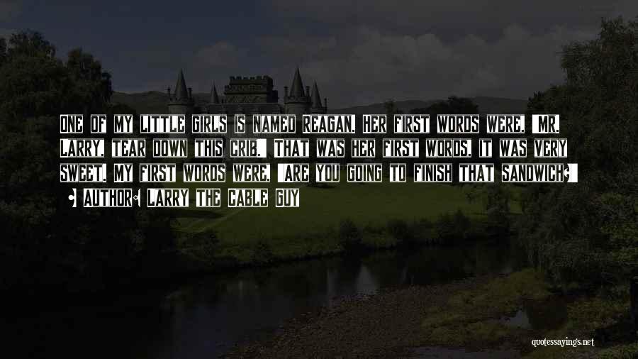 Larry The Cable Guy Quotes: One Of My Little Girls Is Named Reagan. Her First Words Were, 'mr. Larry, Tear Down This Crib.' That Was