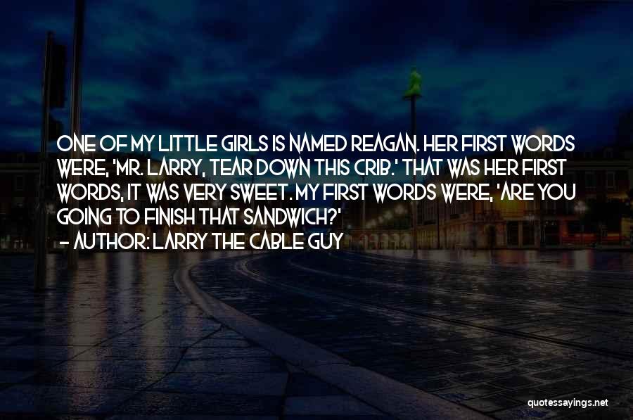 Larry The Cable Guy Quotes: One Of My Little Girls Is Named Reagan. Her First Words Were, 'mr. Larry, Tear Down This Crib.' That Was