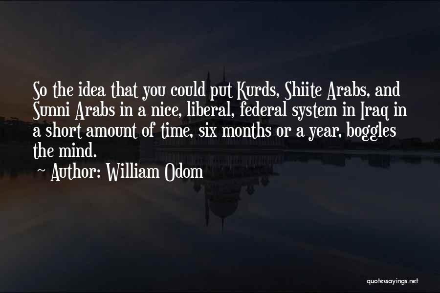 William Odom Quotes: So The Idea That You Could Put Kurds, Shiite Arabs, And Sunni Arabs In A Nice, Liberal, Federal System In