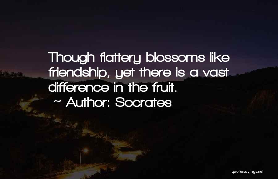 Socrates Quotes: Though Flattery Blossoms Like Friendship, Yet There Is A Vast Difference In The Fruit.