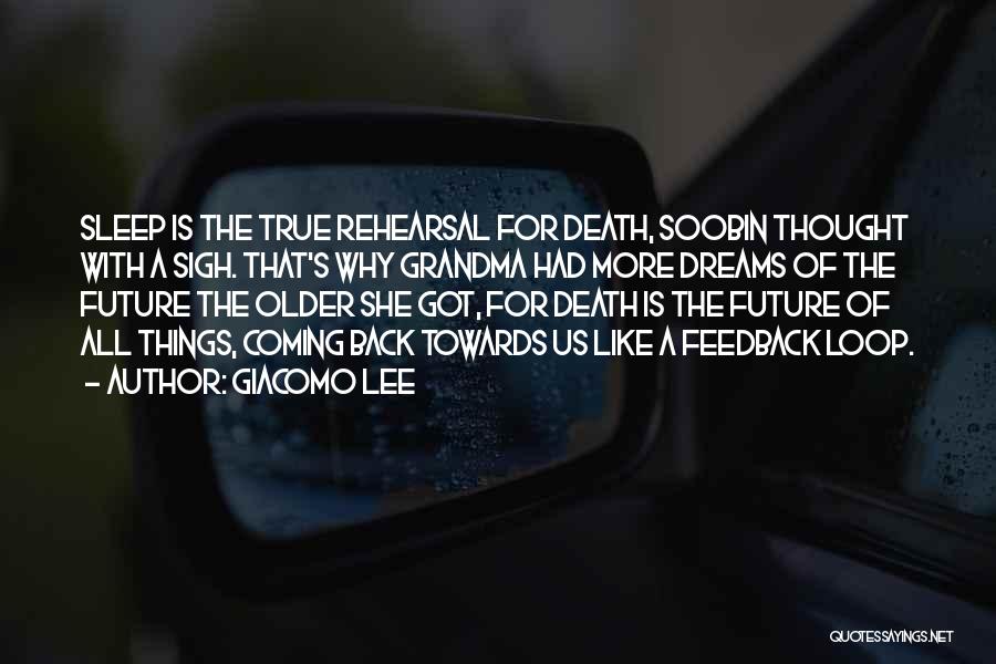 Giacomo Lee Quotes: Sleep Is The True Rehearsal For Death, Soobin Thought With A Sigh. That's Why Grandma Had More Dreams Of The