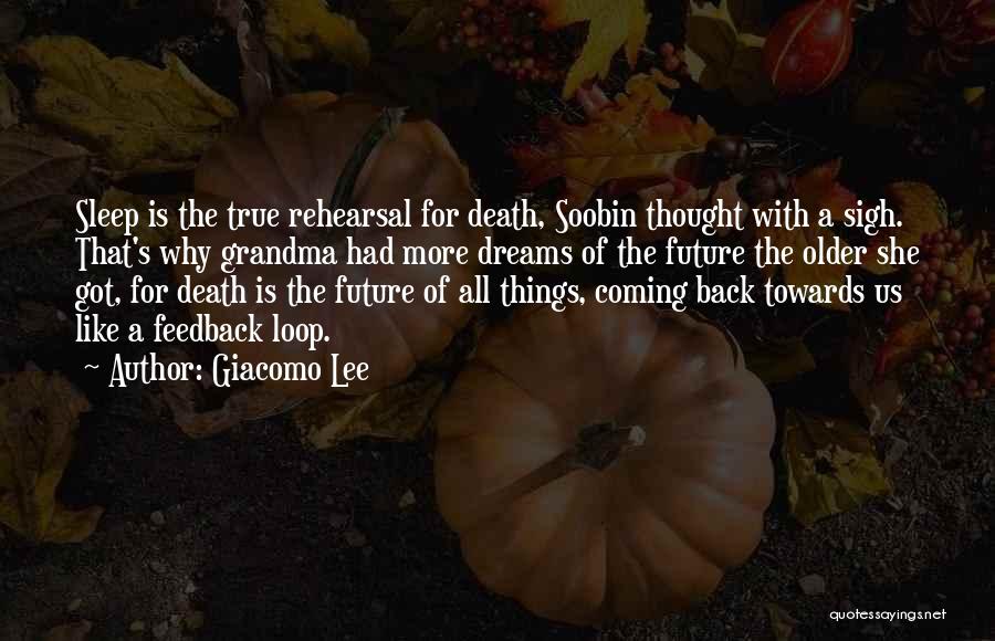 Giacomo Lee Quotes: Sleep Is The True Rehearsal For Death, Soobin Thought With A Sigh. That's Why Grandma Had More Dreams Of The