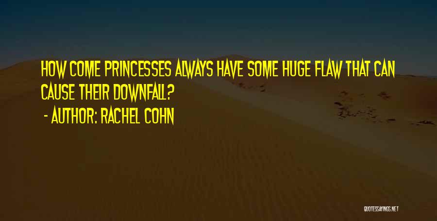 Rachel Cohn Quotes: How Come Princesses Always Have Some Huge Flaw That Can Cause Their Downfall?