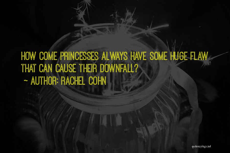 Rachel Cohn Quotes: How Come Princesses Always Have Some Huge Flaw That Can Cause Their Downfall?