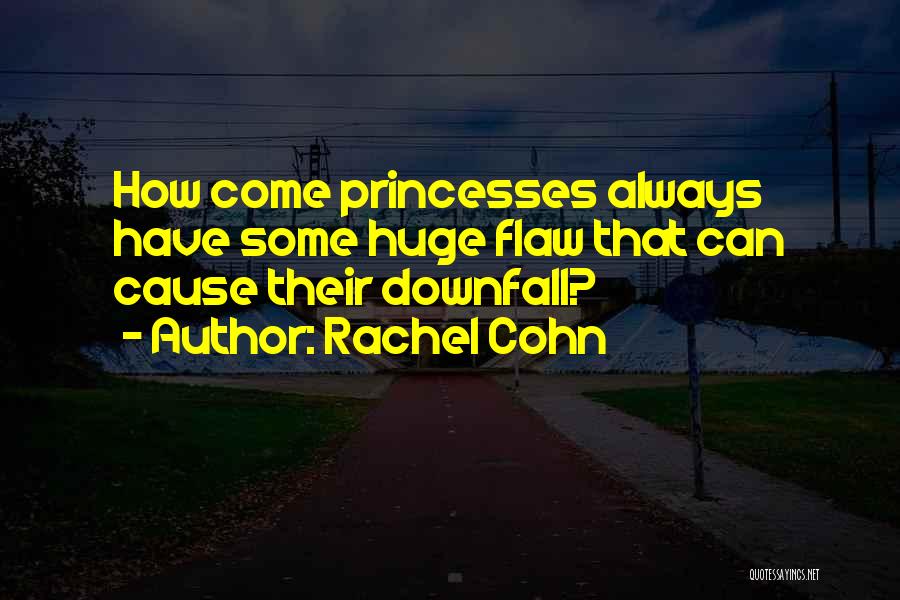 Rachel Cohn Quotes: How Come Princesses Always Have Some Huge Flaw That Can Cause Their Downfall?