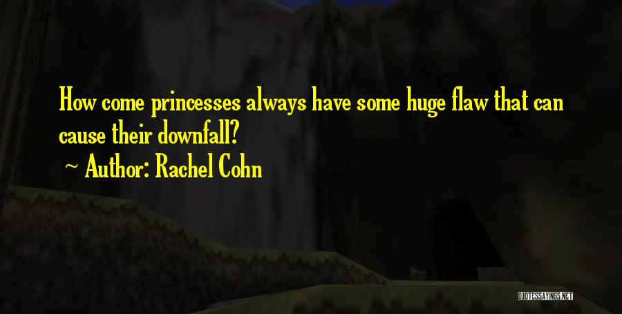 Rachel Cohn Quotes: How Come Princesses Always Have Some Huge Flaw That Can Cause Their Downfall?