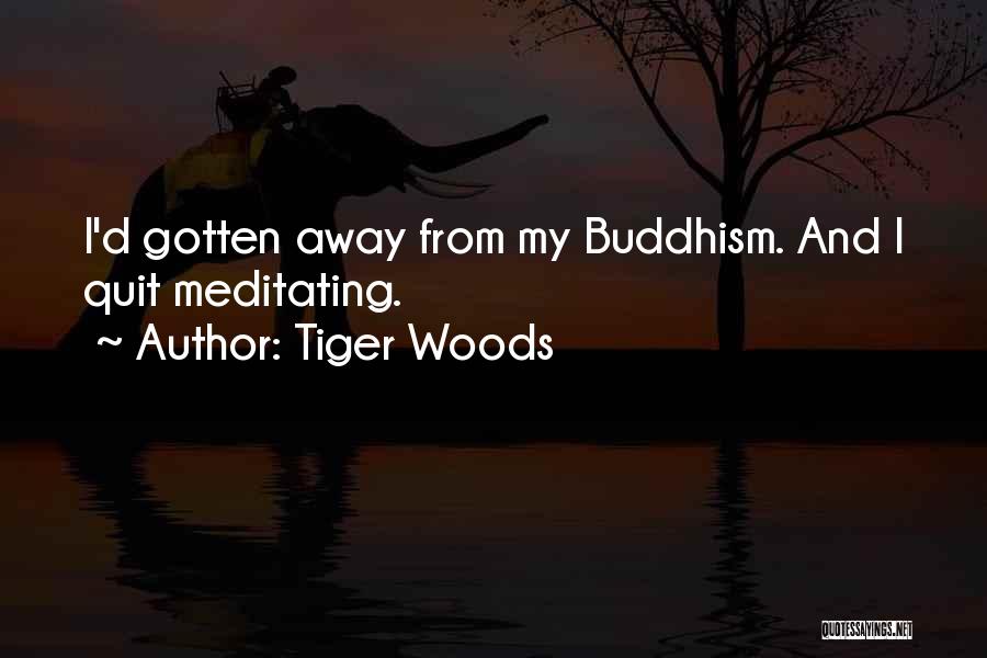Tiger Woods Quotes: I'd Gotten Away From My Buddhism. And I Quit Meditating.