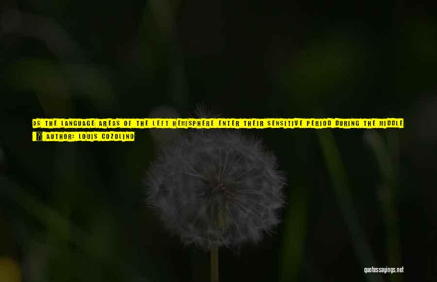 Louis Cozolino Quotes: As The Language Areas Of The Left Hemisphere Enter Their Sensitive Period During The Middle Of The Second Year Of