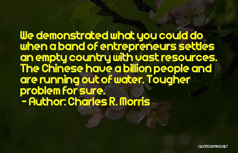 Charles R. Morris Quotes: We Demonstrated What You Could Do When A Band Of Entrepreneurs Settles An Empty Country With Vast Resources. The Chinese