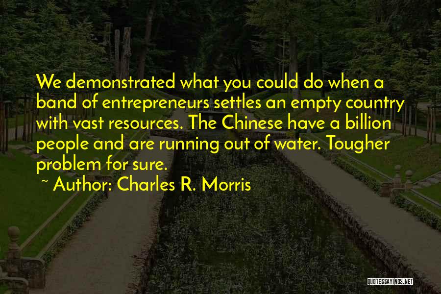 Charles R. Morris Quotes: We Demonstrated What You Could Do When A Band Of Entrepreneurs Settles An Empty Country With Vast Resources. The Chinese