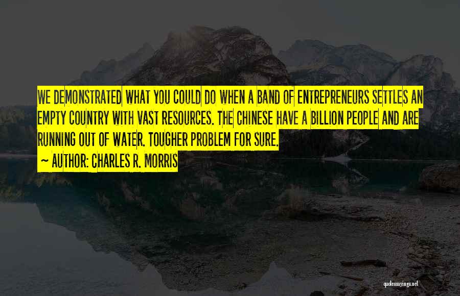 Charles R. Morris Quotes: We Demonstrated What You Could Do When A Band Of Entrepreneurs Settles An Empty Country With Vast Resources. The Chinese