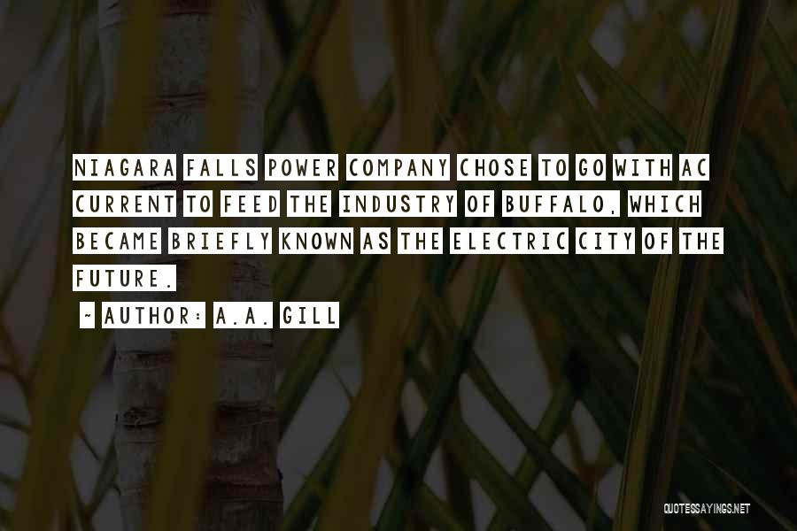 A.A. Gill Quotes: Niagara Falls Power Company Chose To Go With Ac Current To Feed The Industry Of Buffalo, Which Became Briefly Known